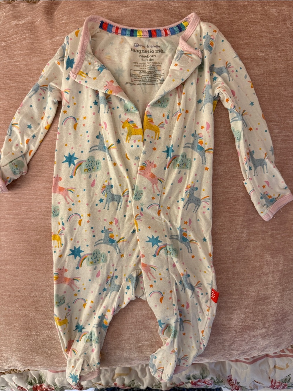 Magnetic Me Newborn Unicorn & Stars Onesie